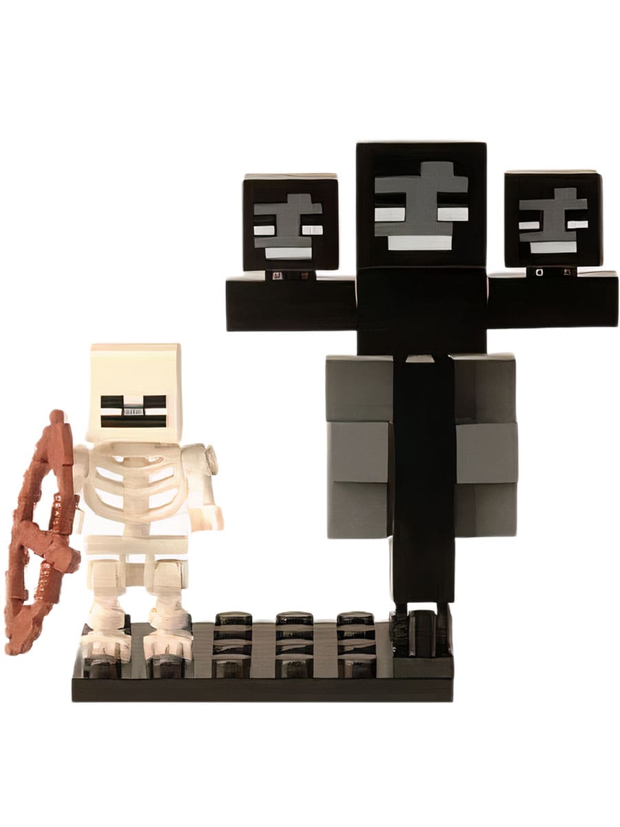 

Мини-фигурки Майнкрафт Скелет и Иссушитель Minecraft (подставка, 4 и 6,5 см)