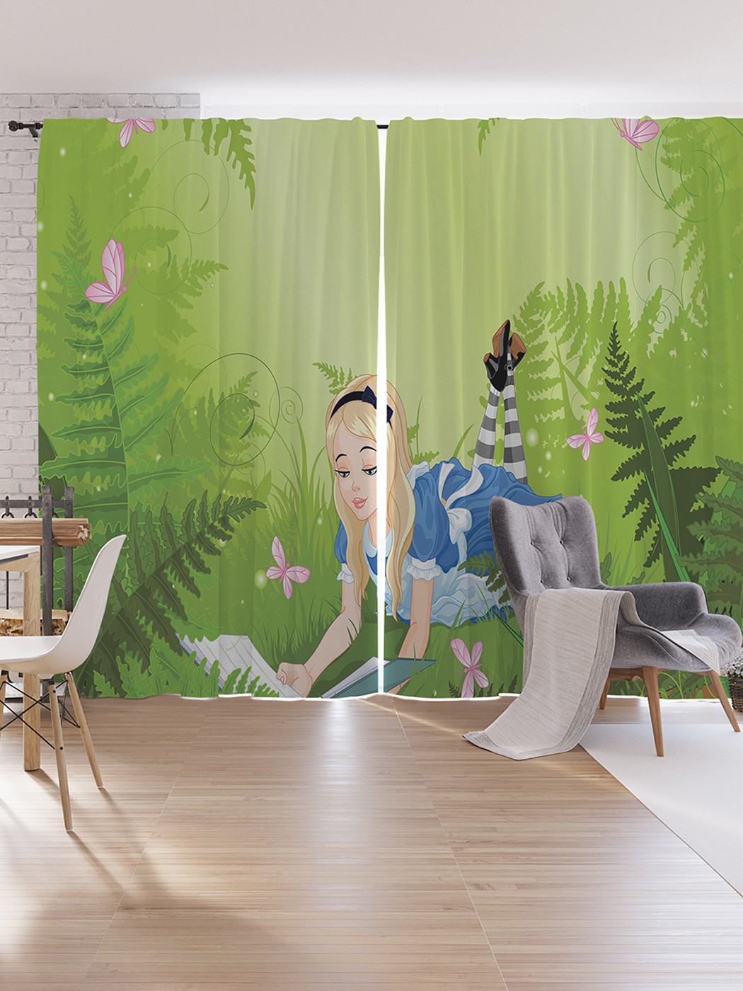 

Шторы под лён JoyArty "Алиса в зарослях", серия Oxford DeLux, 340х265 см, Алиса в зарослях