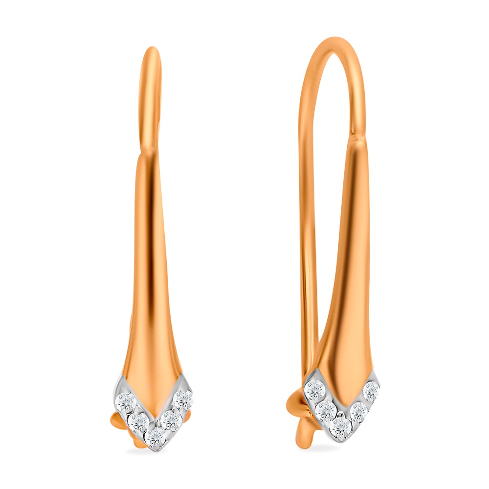 

Серьги из красного золота 585Gold 302006605, фианит, 302006605