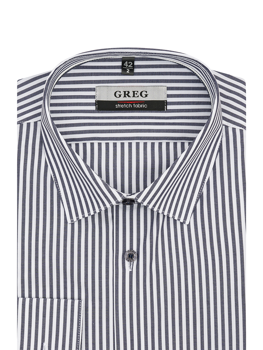 

Рубашка мужская Greg 00-00001079 серая 44, Разноцветный, 00-00001079