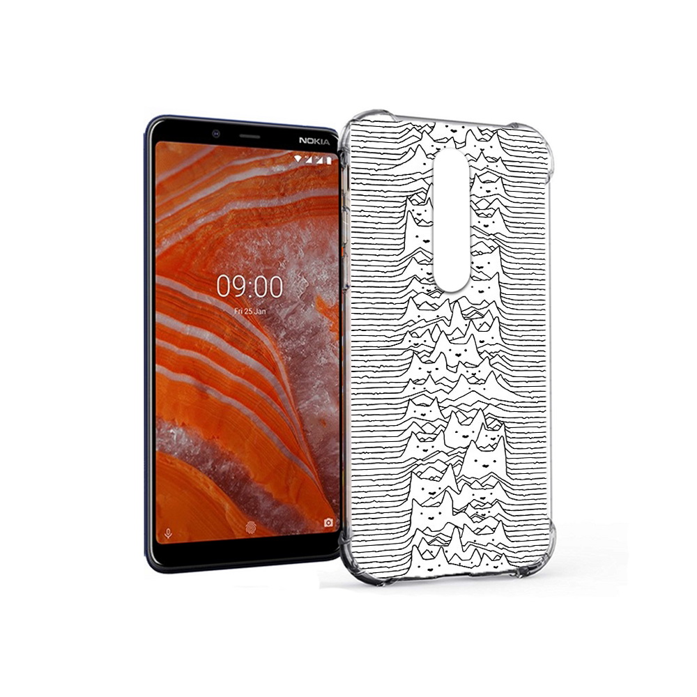 

Чехол MyPads Tocco для Nokia 3.1 Plus черно белые коты 3D (PT121397.96.682), Прозрачный, Tocco