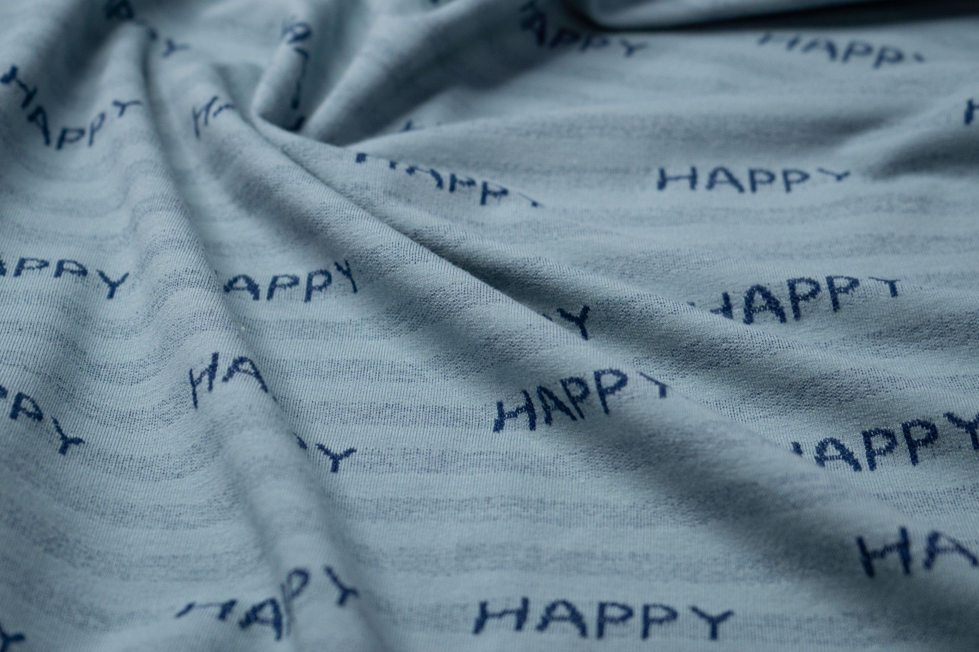 

Ткань UNOFABRIC IT162373 Трикотаж футер тонкий Happy. Ткань для шитья 100x158 см, Синий