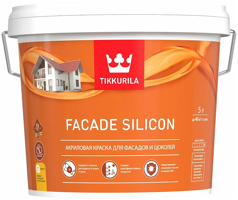 

TIKKURILA Facade Silicon base VVA акриловая краска для фасадов и цоколей (5л)