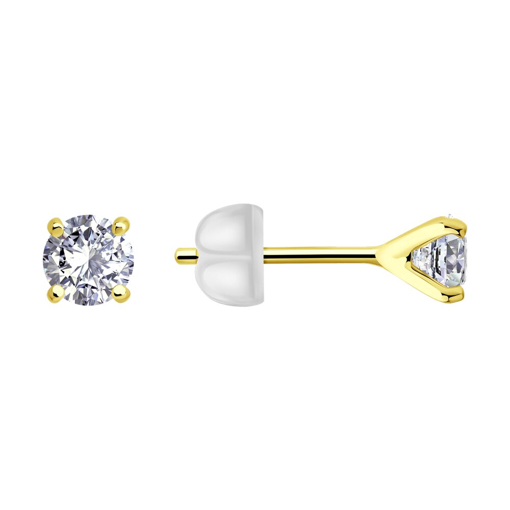 

Серьги пусеты из золота Diamant 53-122-02873-1, фианит, 53-122-02873-1