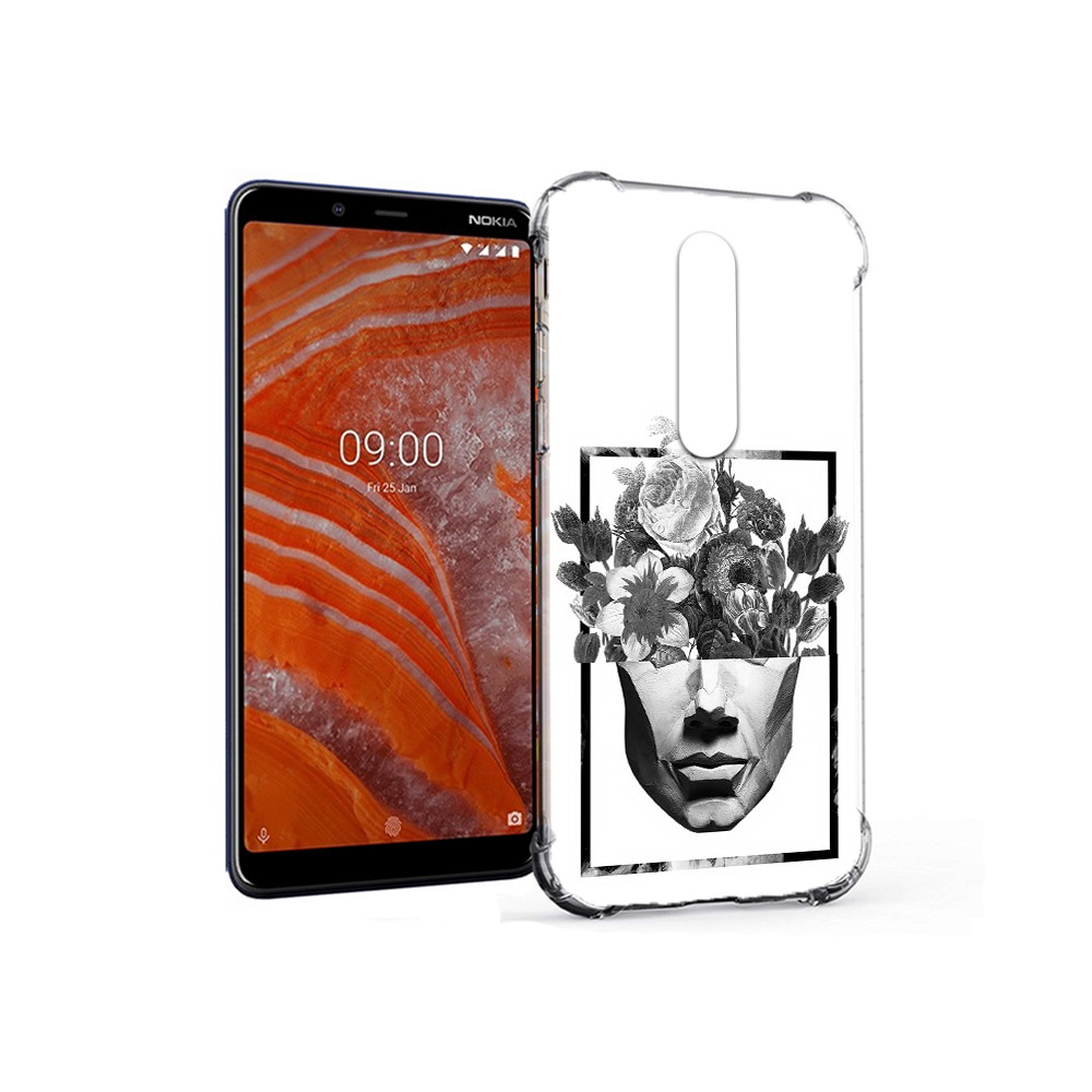

Чехол MyPads Tocco для Nokia 3.1 Plus черно белая ваза в абстракции (PT121397.96.678), Прозрачный, Tocco