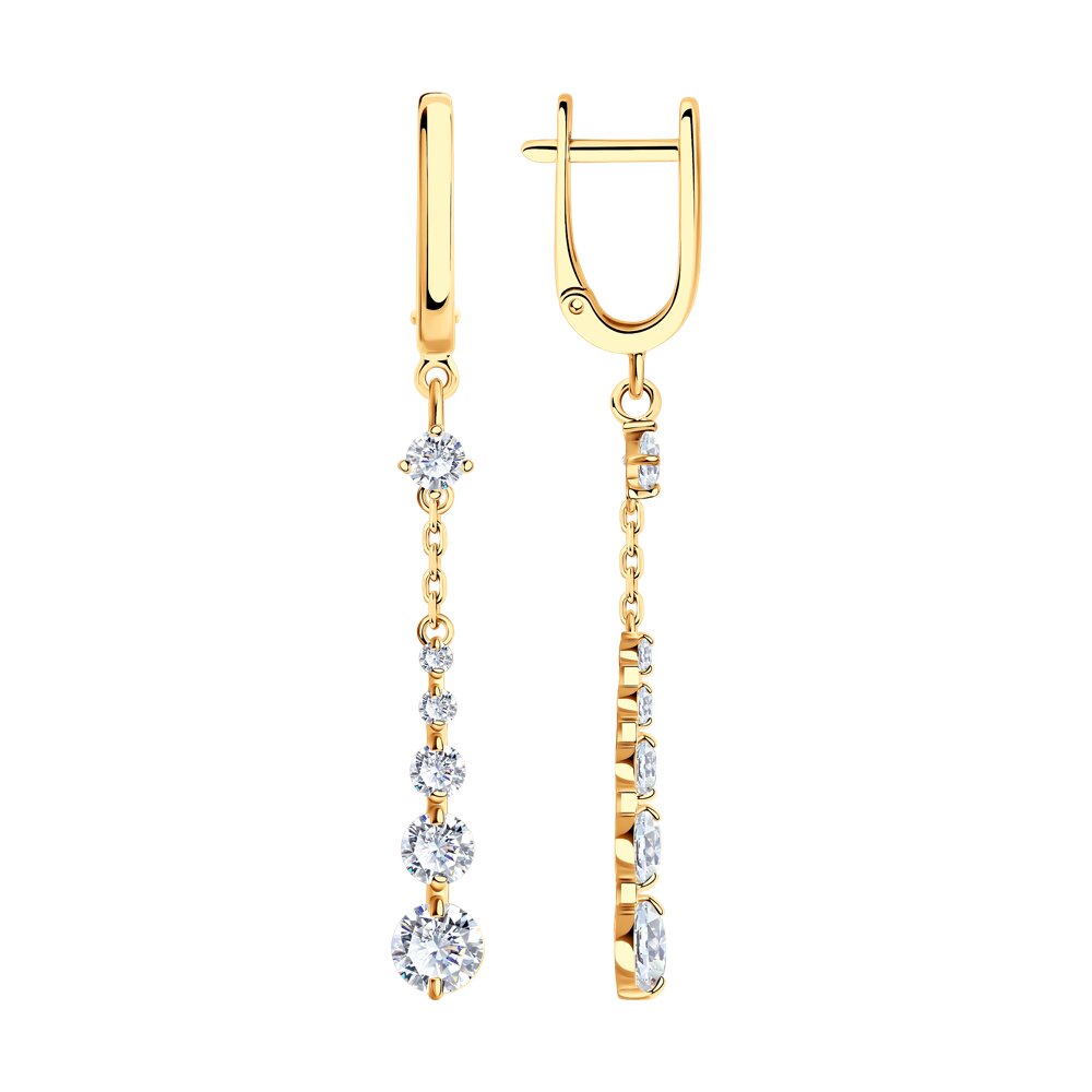

Серьги из красного золота SOKOLOV 022953, фианит, 022953