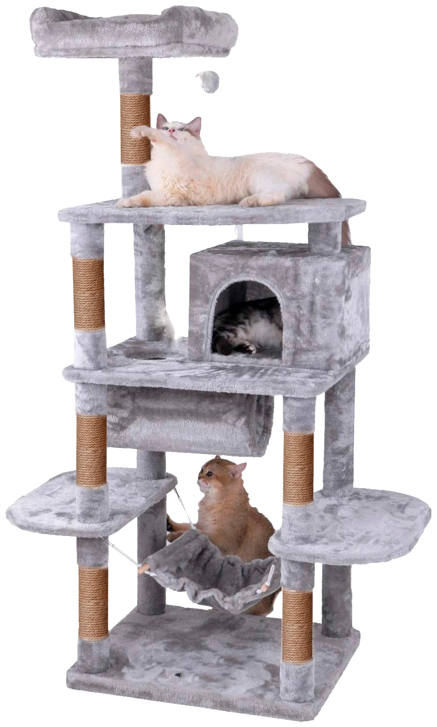 фото Комплекс для кошек pet бмф "комфорт сити", серый, 173х50х95 см