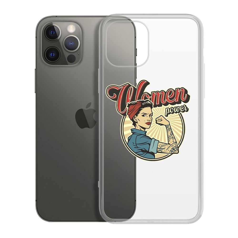 

Чехол-накладка Krutoff Clear Case Women Power для iPhone 12/12 Pro, Разноцветный