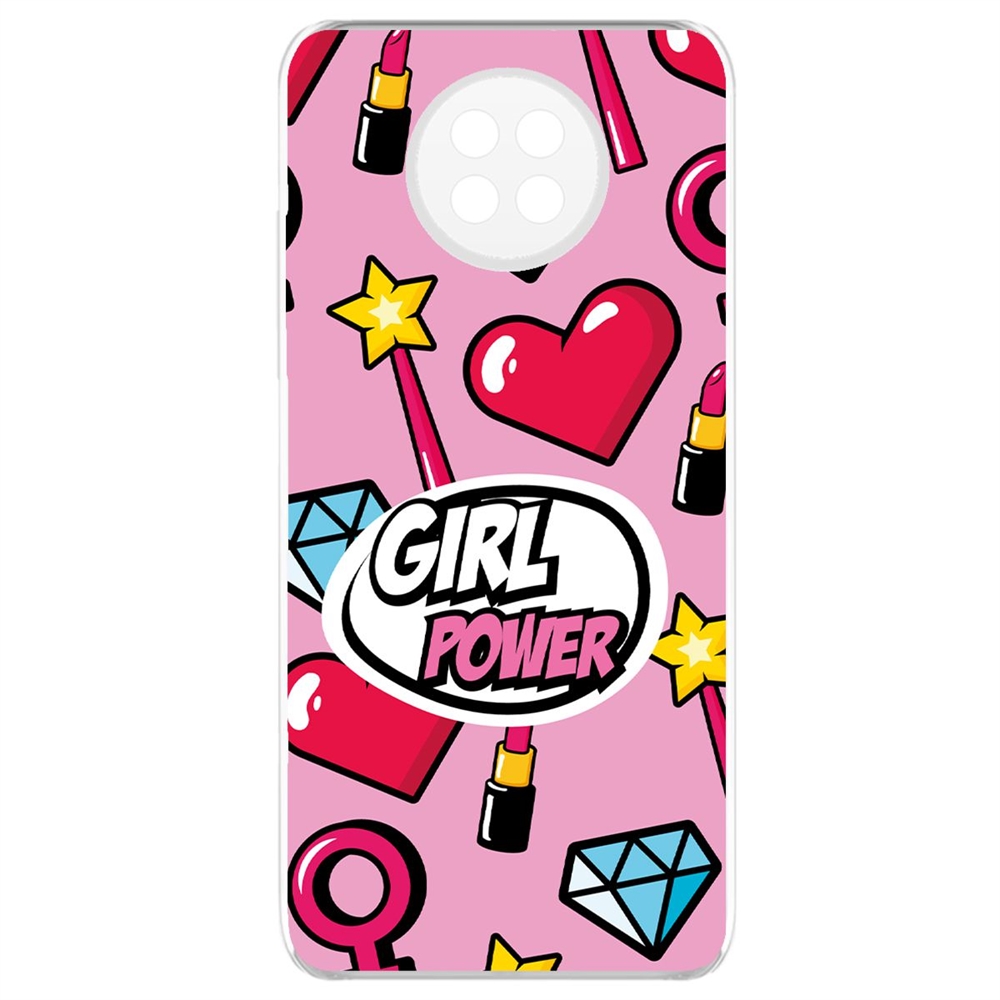 фото Чехол-накладка krutoff clear case girl power для xiaomi redmi note 9t