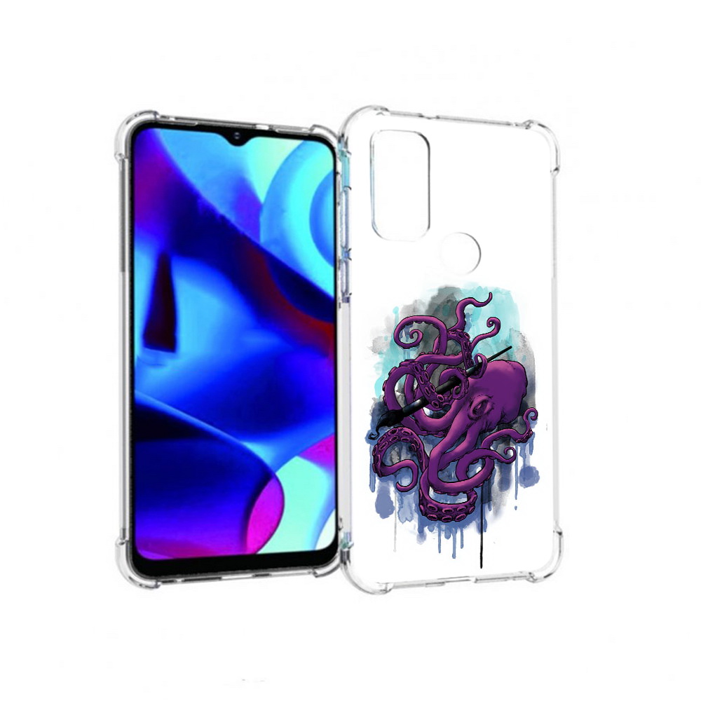 

Чехол MyPads Tocco для Motorola Moto G фиолетовый осьминог (PT227075.349.658), Прозрачный, Tocco