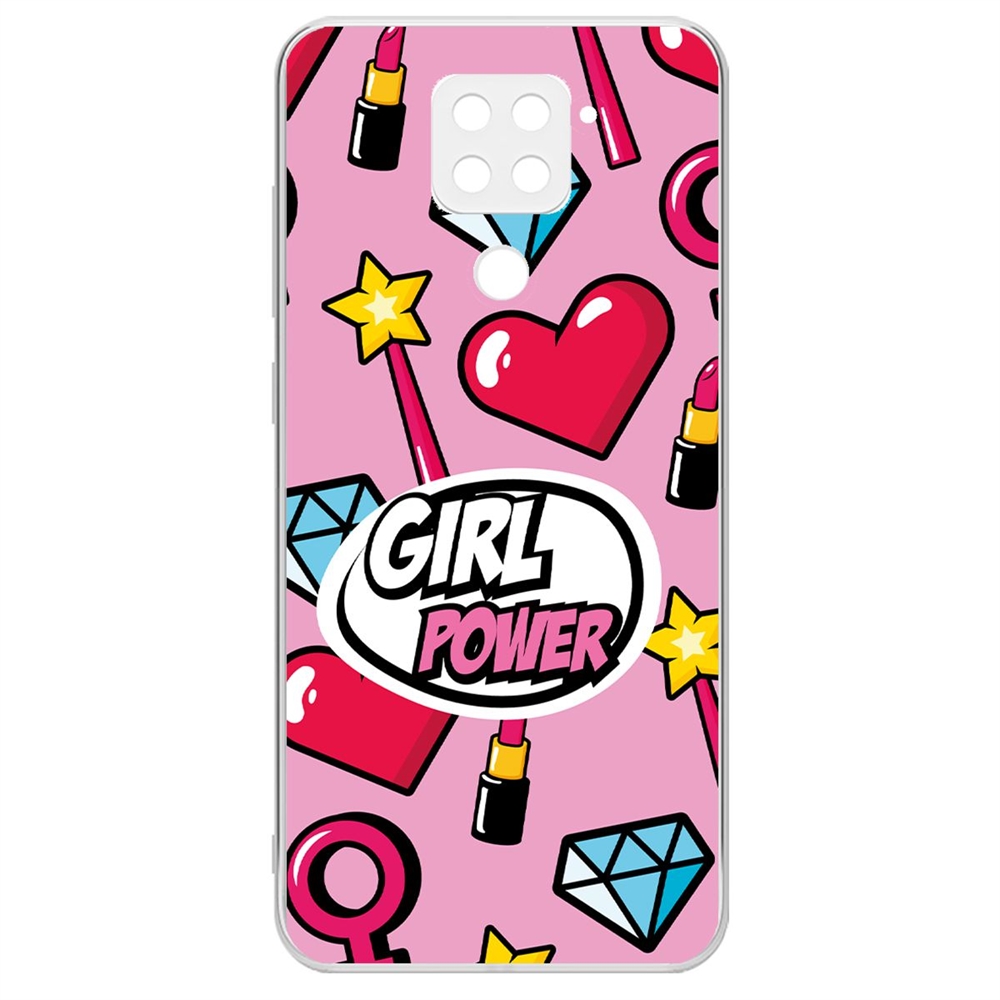 фото Чехол-накладка krutoff clear case girl power для xiaomi redmi note 9