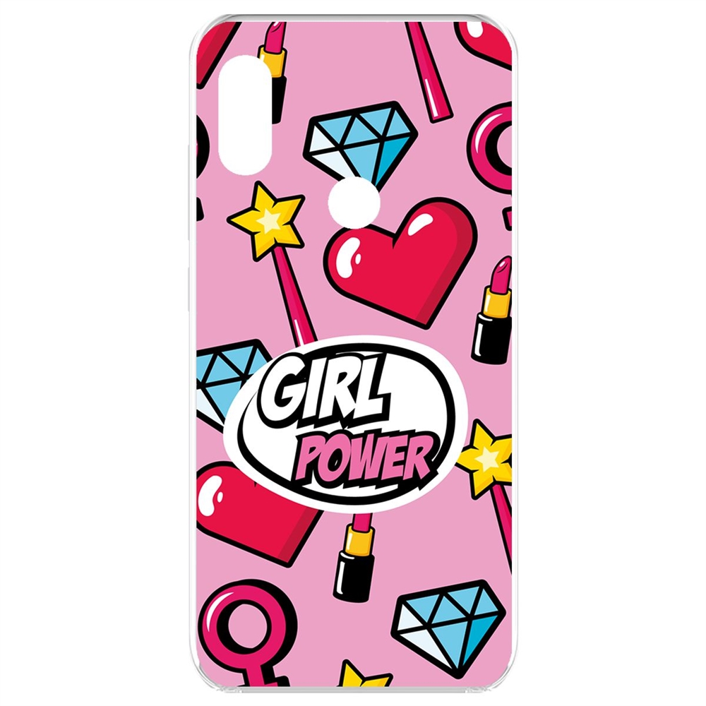 фото Чехол-накладка krutoff clear case girl power для xiaomi redmi note 6 pro