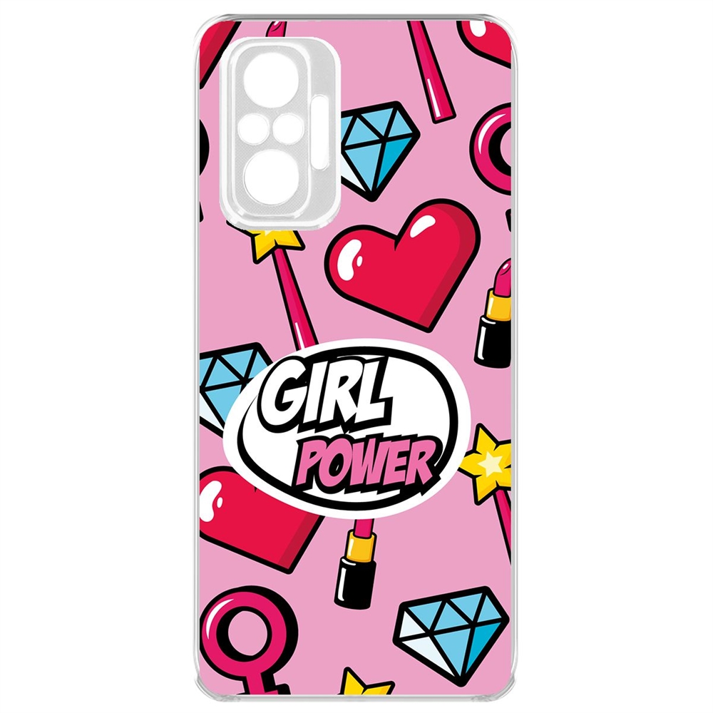 фото Чехол-накладка krutoff clear case girl power для xiaomi redmi note 10 pro