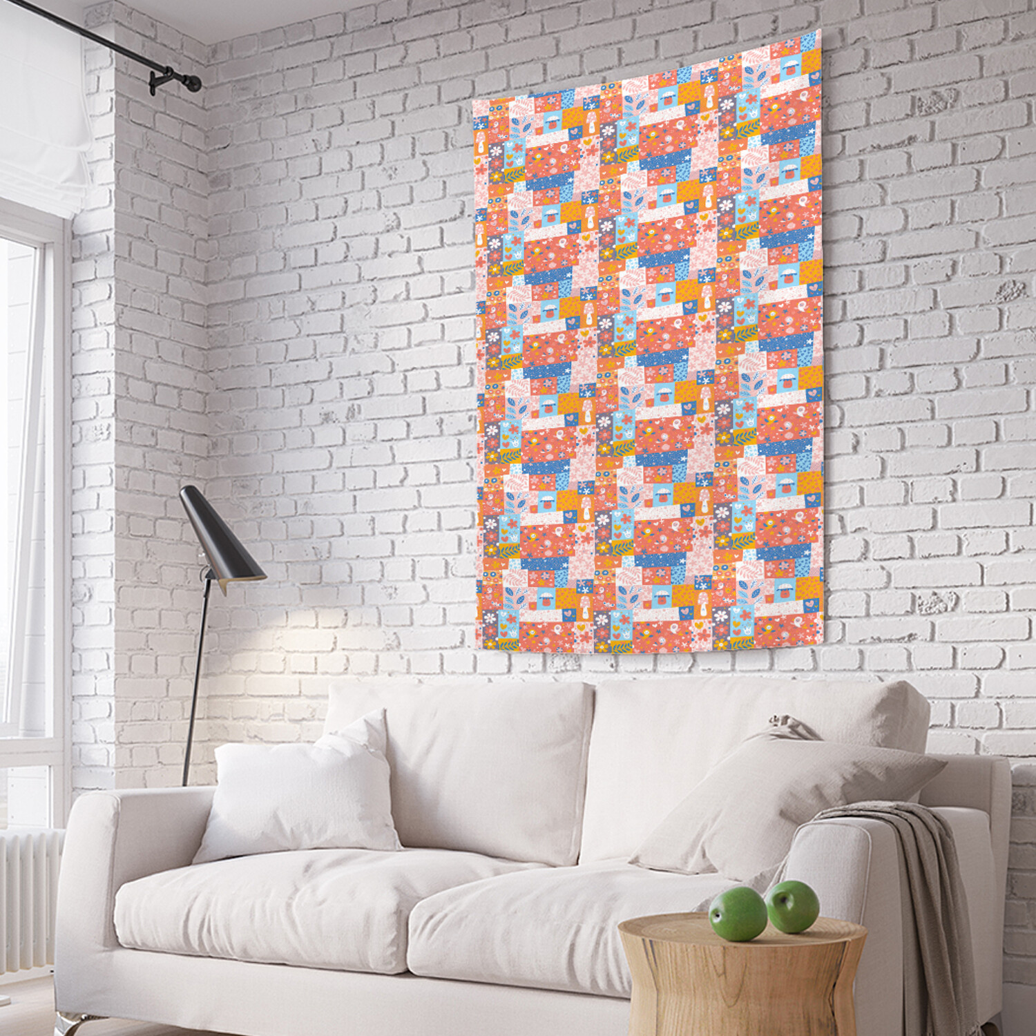 

Вертикальное фотопанно на стену JoyArty Цветочный пэчворк 150x200 см, Цветочный пэчворк