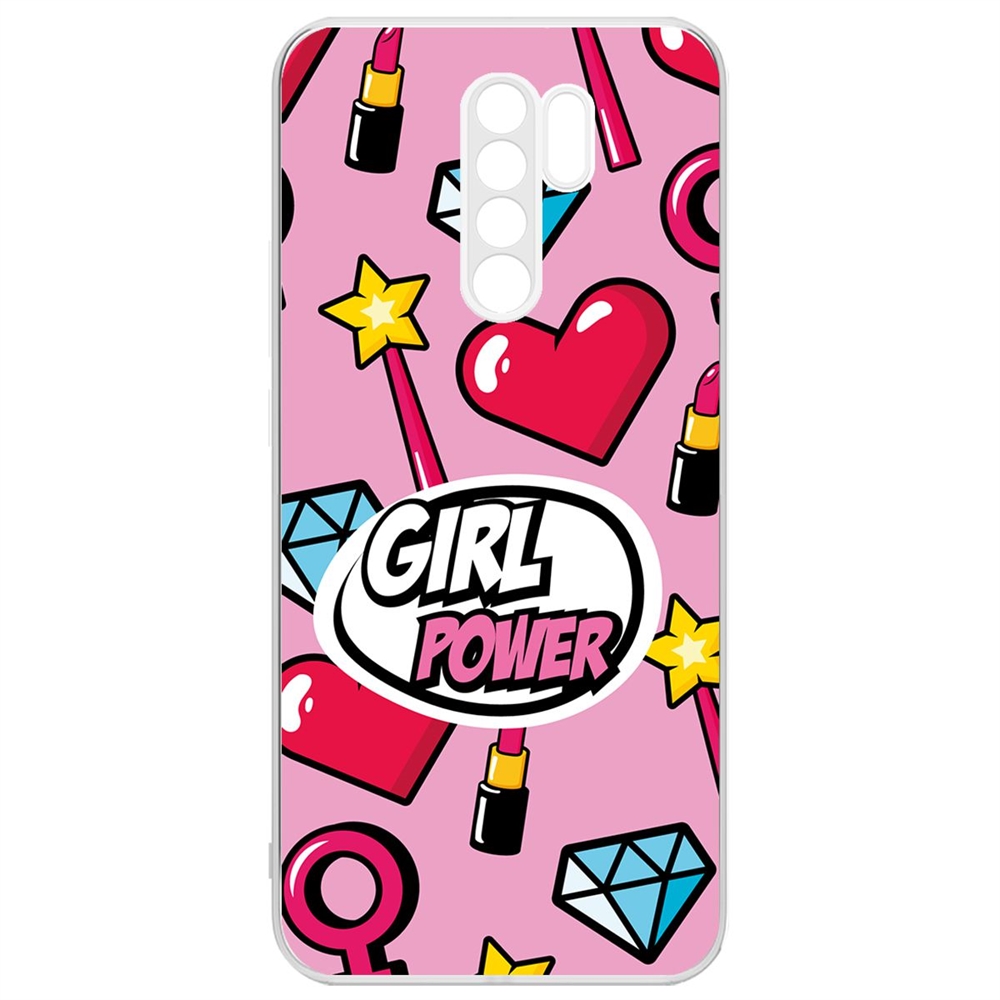 фото Чехол-накладка krutoff clear case girl power для xiaomi redmi 9