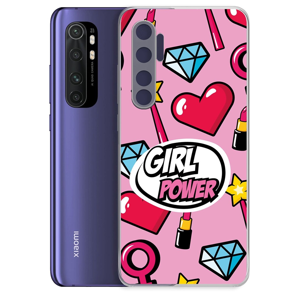 фото Чехол-накладка krutoff clear case girl power для xiaomi mi note 10 lite