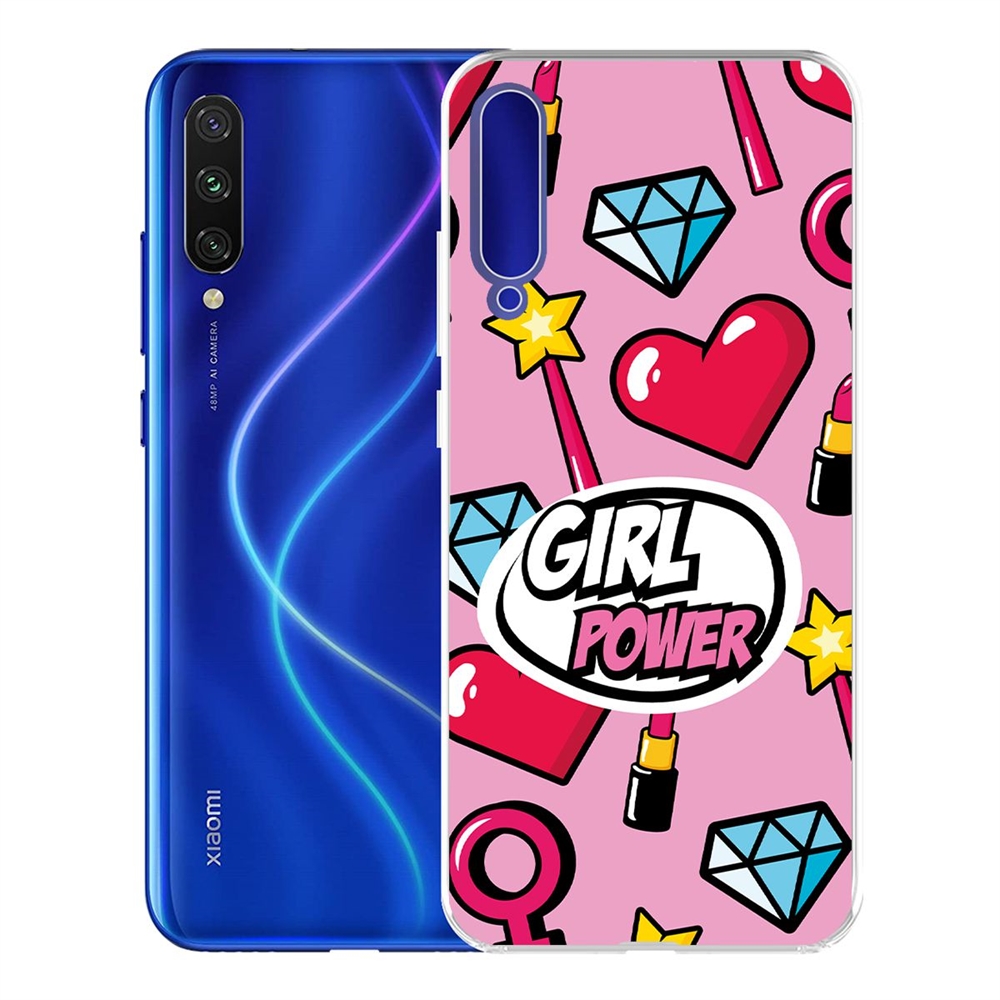 фото Чехол-накладка krutoff clear case girl power для xiaomi mi a3