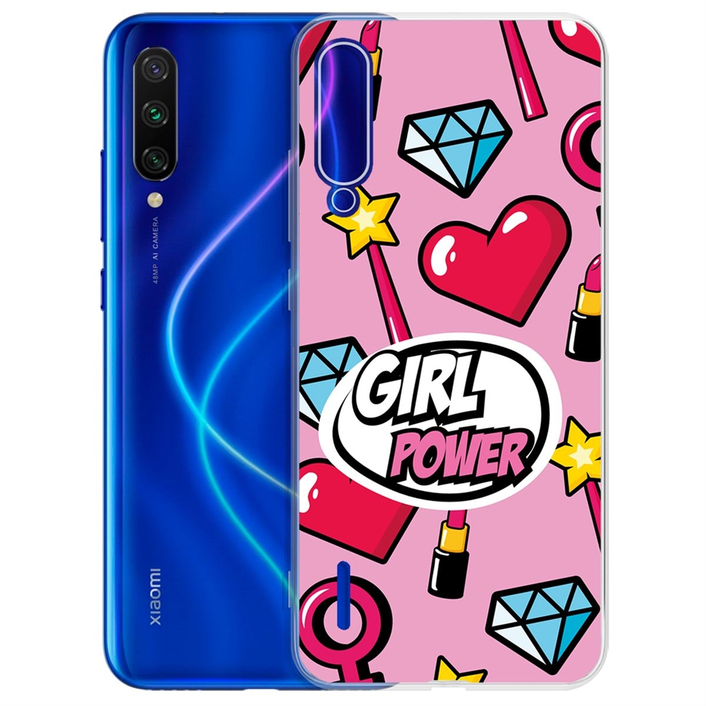 фото Чехол-накладка krutoff clear case girl power для xiaomi mi 9 lite