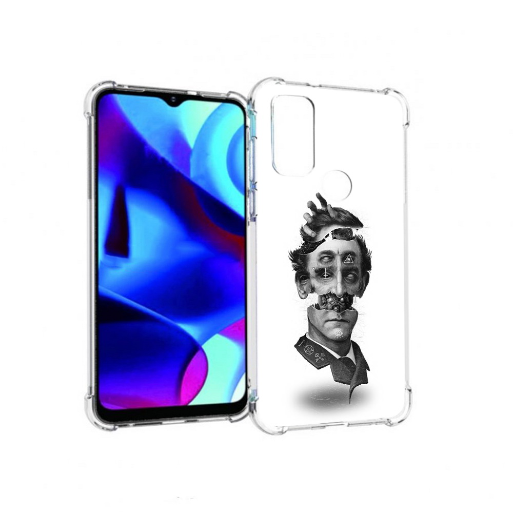 

Чехол MyPads Tocco для Motorola Moto G страшное лицо абстракция (PT227075.349.628), Прозрачный, Tocco