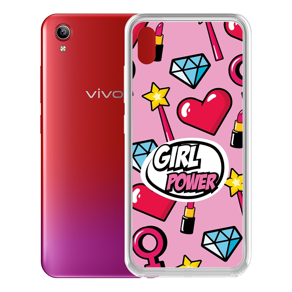 фото Чехол-накладка krutoff clear case girl power для vivo y91c