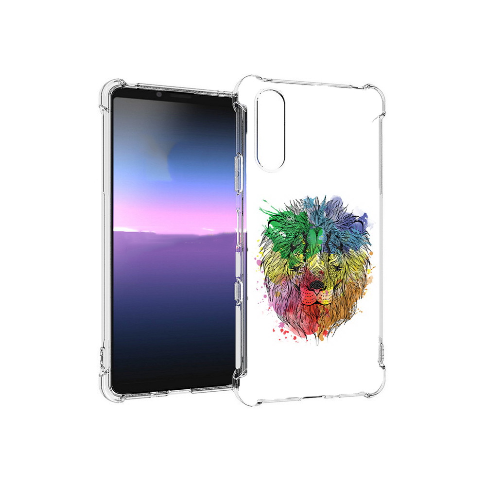 

Чехол MyPads Tocco для Sony Xperia 10 III разноцветный гордый лев (PT161504.223.573), Прозрачный, Tocco