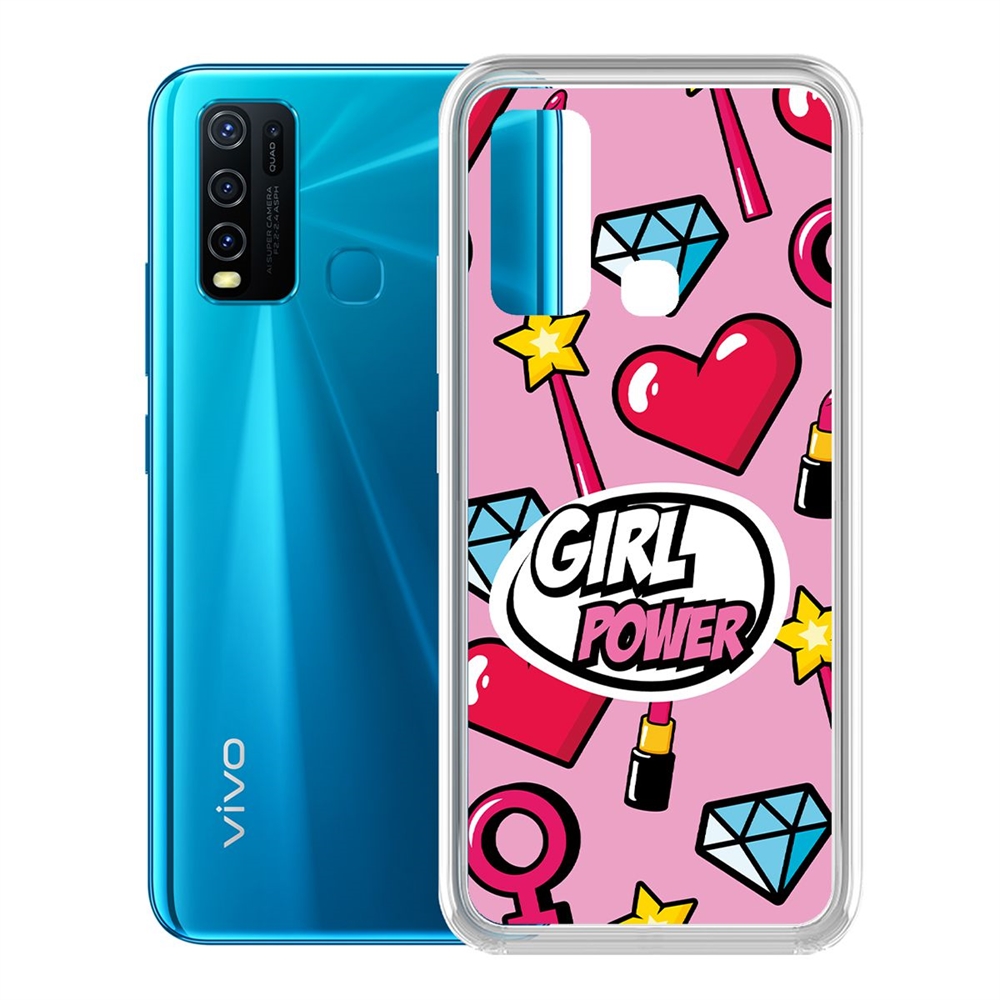 фото Чехол-накладка krutoff clear case girl power для vivo y30