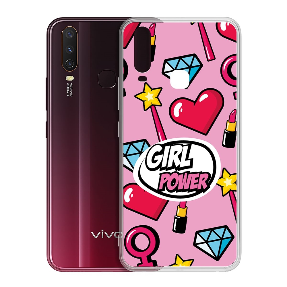 фото Чехол-накладка krutoff clear case girl power для vivo y11/y12/y17