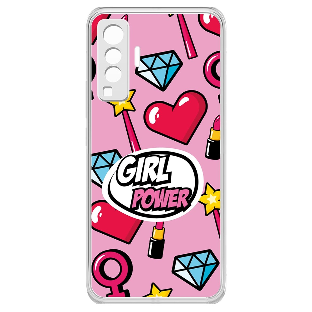 фото Чехол-накладка krutoff clear case girl power для vivo x50 pro