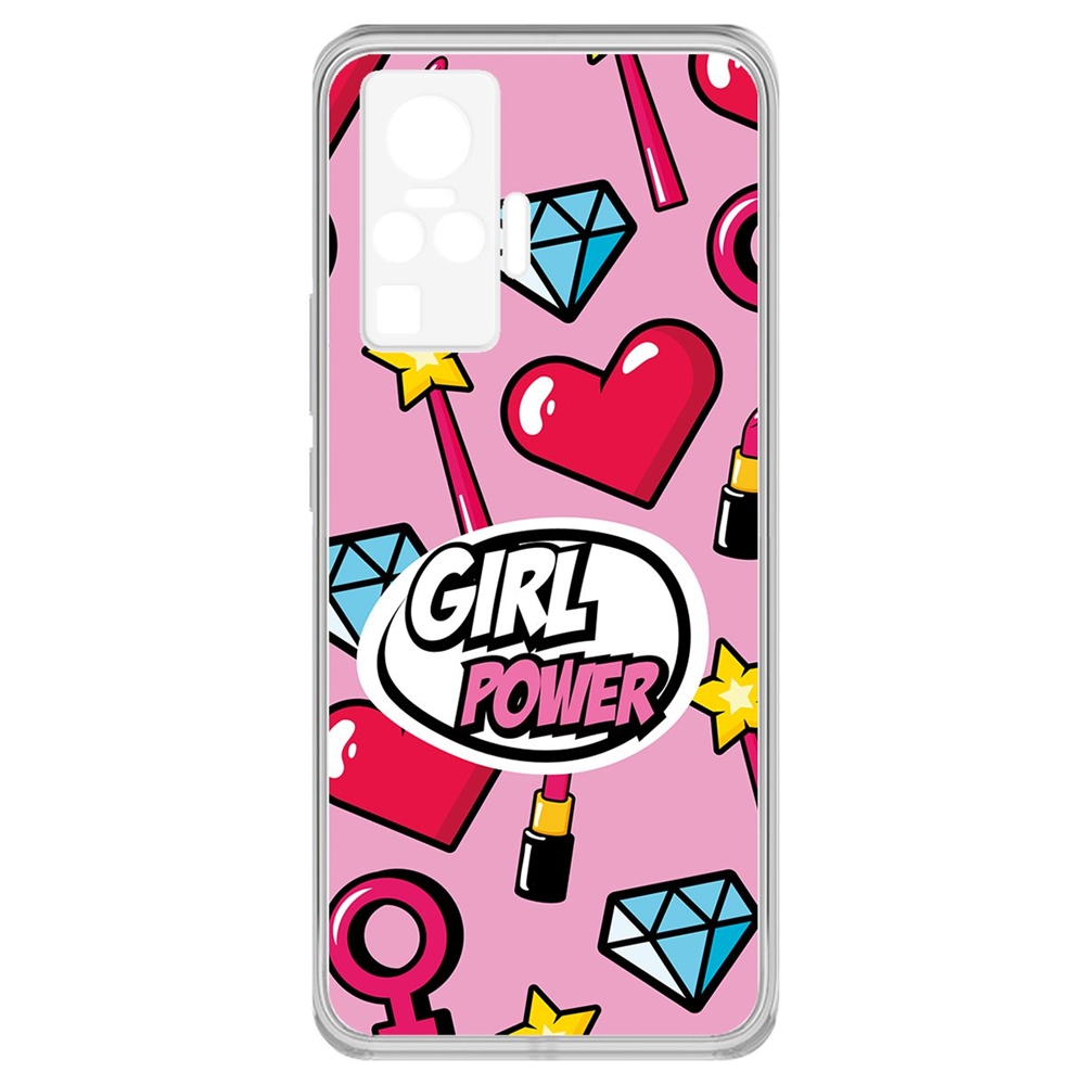 фото Чехол-накладка krutoff clear case girl power для vivo x50