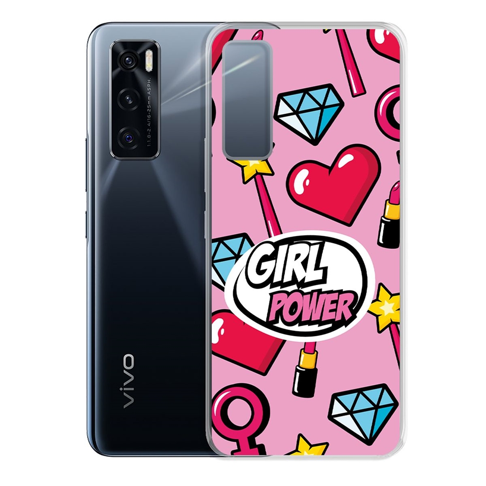 фото Чехол-накладка krutoff clear case girl power для vivo v20 se