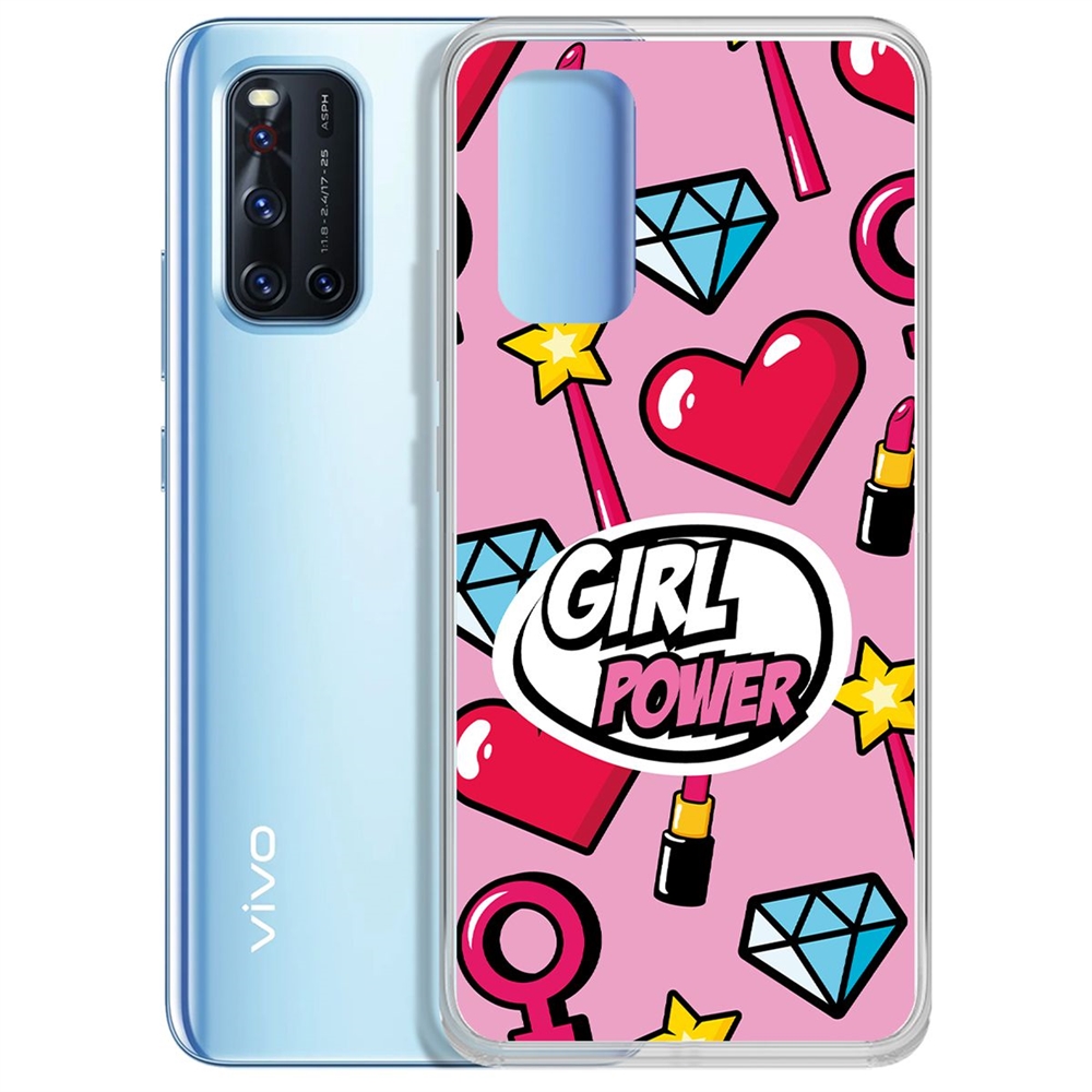 фото Чехол-накладка krutoff clear case girl power для vivo v19