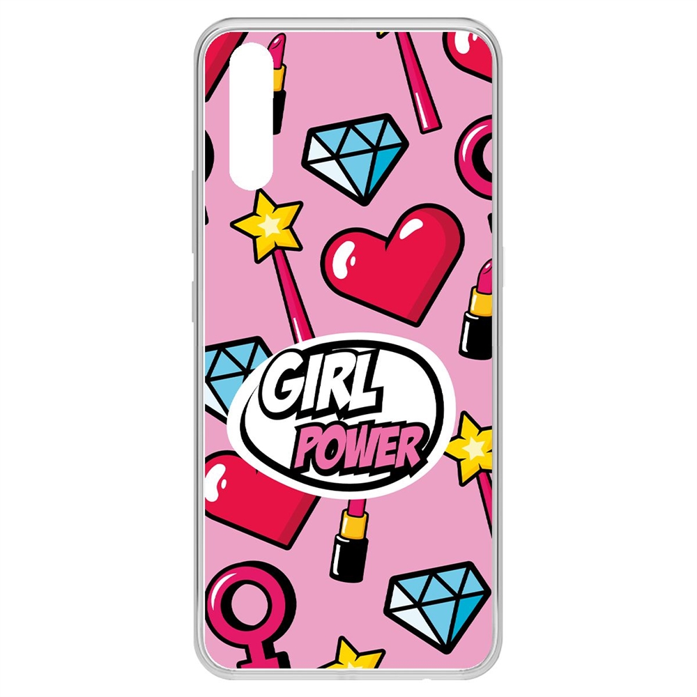 фото Чехол-накладка krutoff clear case girl power для vivo v17 neo