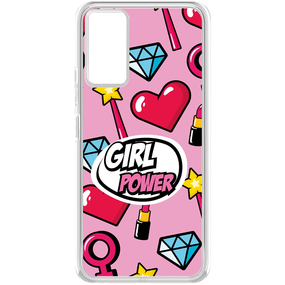 фото Чехол-накладка krutoff clear case girl power для tecno pova 2