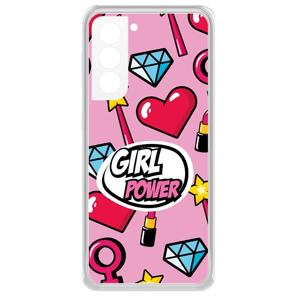 фото Чехол-накладка krutoff clear case girl power для samsung galaxy s21+ (g996)