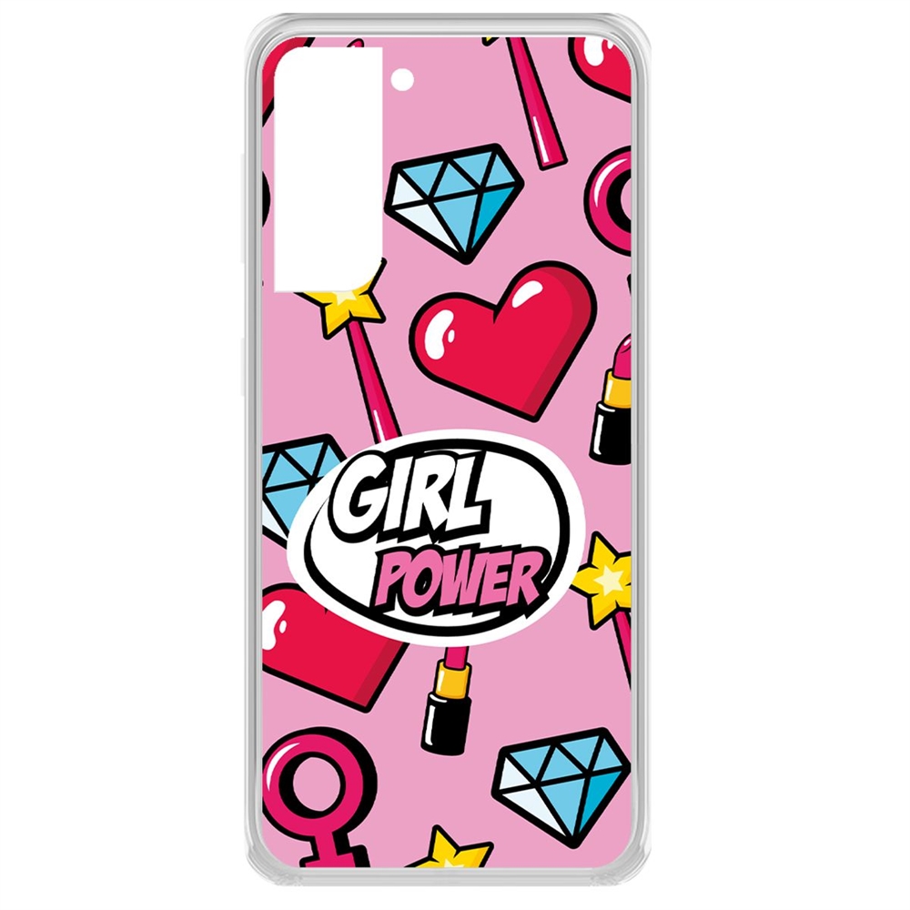 фото Чехол-накладка krutoff clear case girl power для samsung galaxy s21 (g991)