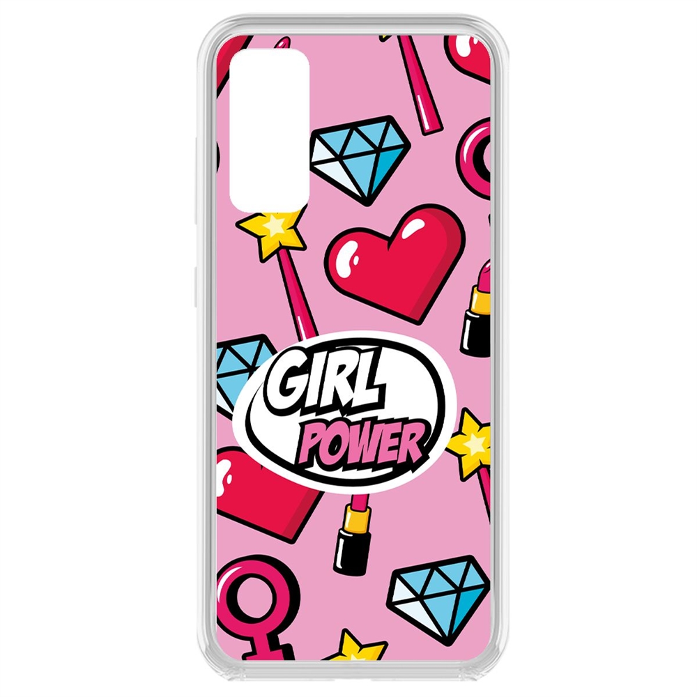 фото Чехол-накладка krutoff clear case girl power для samsung galaxy s20 fe