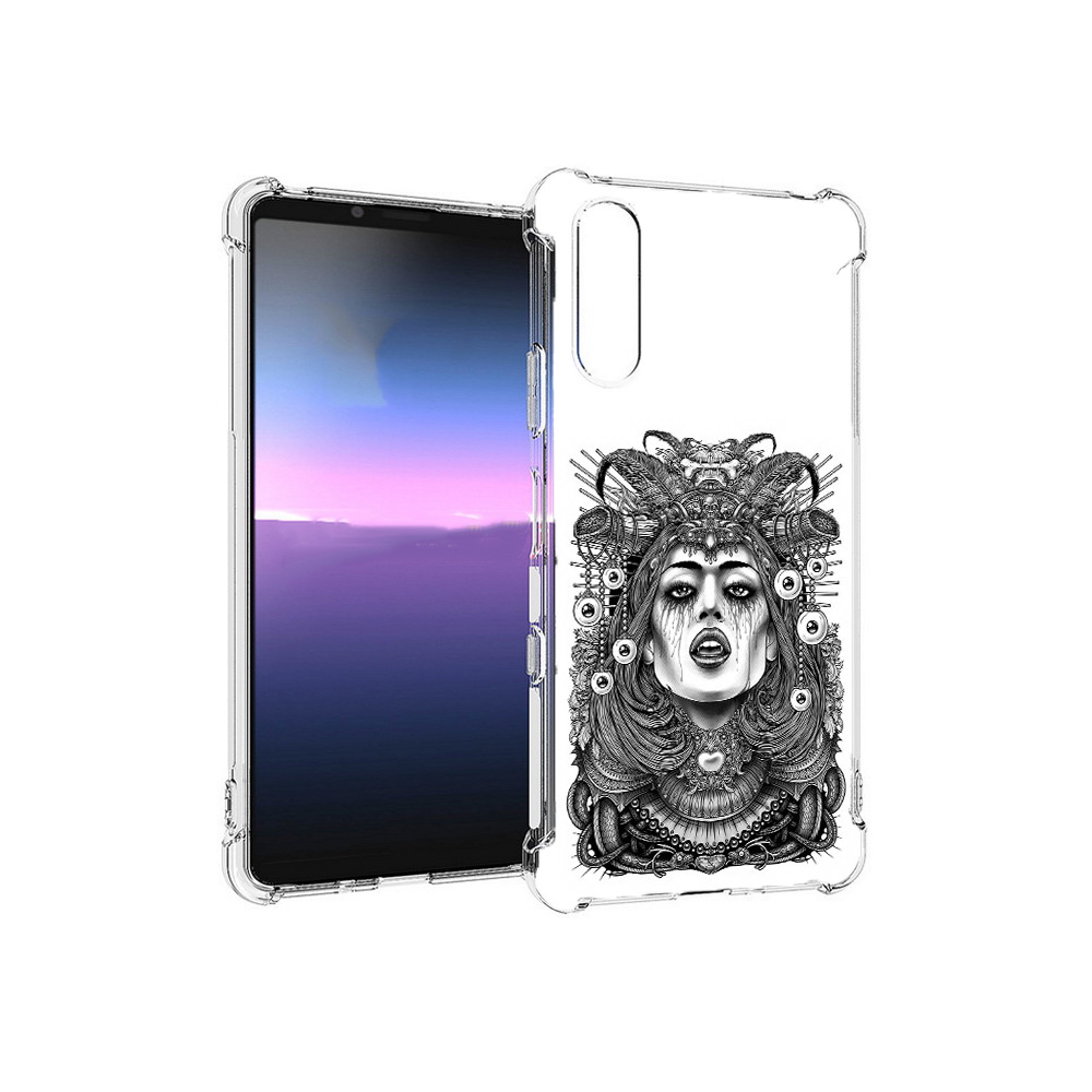 

Чехол MyPads Tocco для Sony Xperia 10 III портрет девушки черно белый (PT161504.223.551), Прозрачный, Tocco