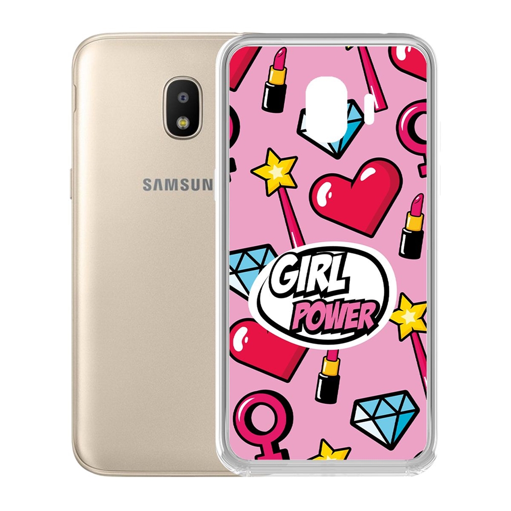 фото Чехол-накладка krutoff clear case girl power для samsung galaxy j2 (2018) (j250)