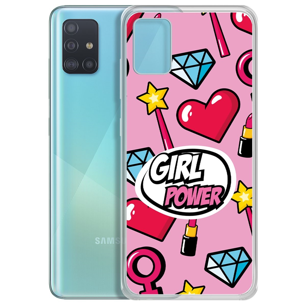 фото Чехол-накладка krutoff clear case girl power для samsung galaxy a51 (a515)