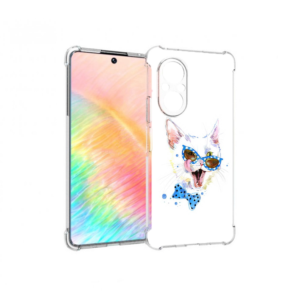 

Чехол MyPads Tocco для Honor 50 SE белый кот (PT223907.20.229), Прозрачный, Tocco