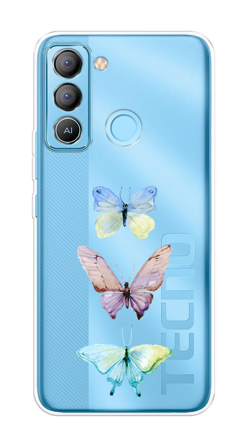 

Чехол на Tecno POP 5 LTE "Акварельные бабочки", Бирюзовый;розовый, 303050-1