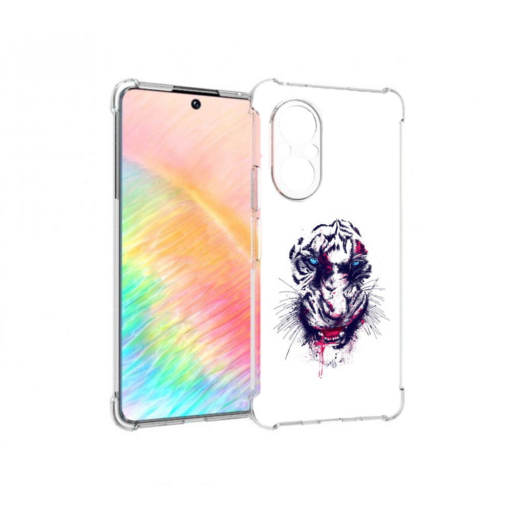

Чехол MyPads Tocco для Honor 50 SE безумный тигр (PT223907.20.228), Прозрачный, Tocco