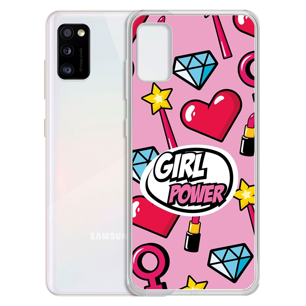 фото Чехол-накладка krutoff clear case girl power для samsung galaxy a41 (a415)