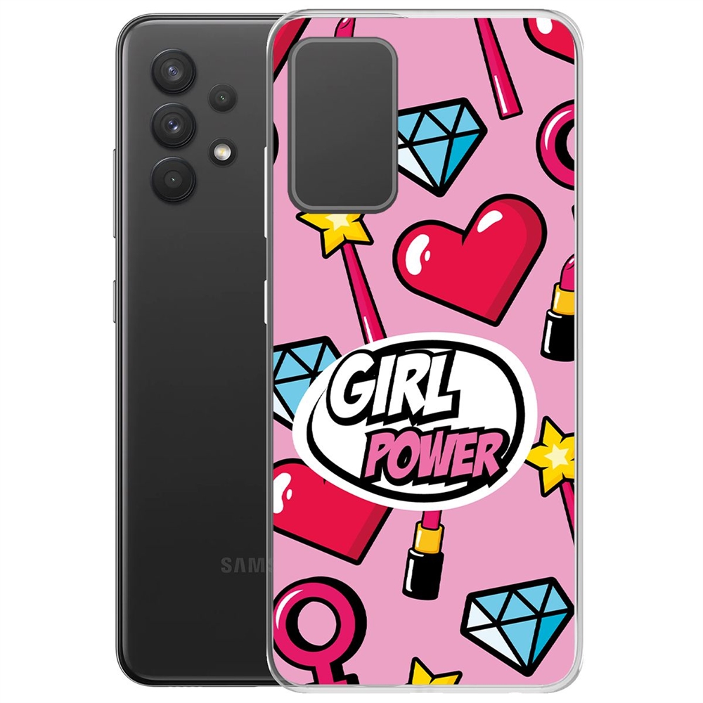 фото Чехол-накладка krutoff clear case girl power для samsung galaxy a32 (a325)