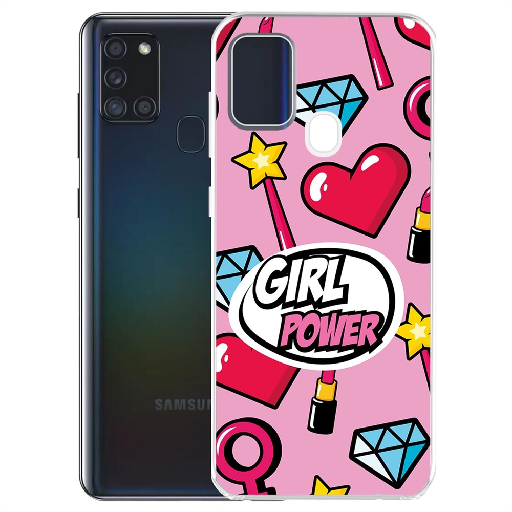 фото Чехол-накладка krutoff clear case girl power для samsung galaxy a21s (a217)