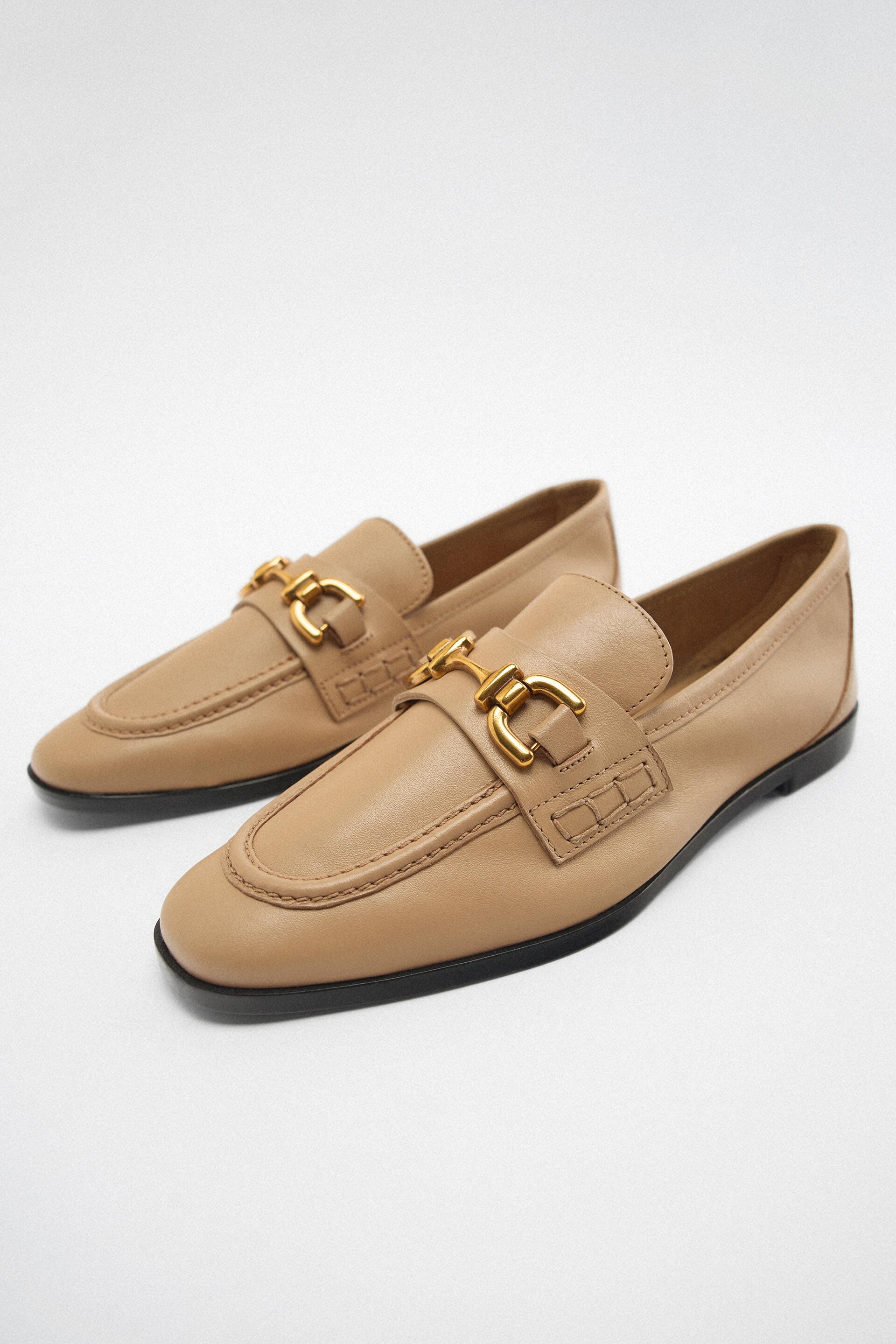 

Лоферы женские ZARA 12504010 бежевые 35 RU (доставка из-за рубежа), 12504010