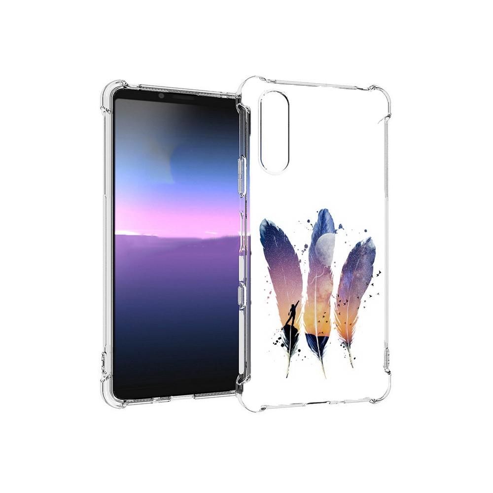

Чехол MyPads Tocco для Sony Xperia 10 III небесные перья (PT161504.223.519), Прозрачный, Tocco