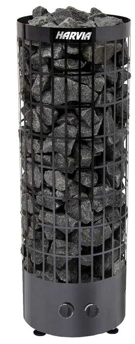 фото Электрическая печь 7 квт harvia cilindro pc70 black steel со встроенным пультом