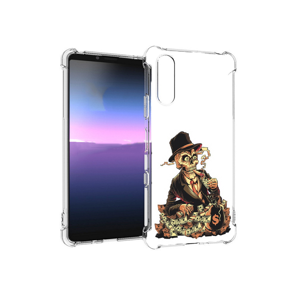 

Чехол MyPads Tocco для Sony Xperia 10 III нарисованный череп с сигаретой, Прозрачный, Tocco