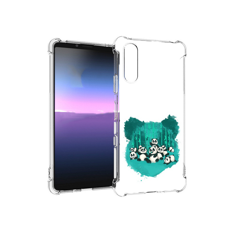 

Чехол MyPads Tocco для Sony Xperia 10 III нарисованные панды (PT161504.223.508), Прозрачный, Tocco